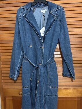 Ava & Viv Denim Trench Coat in Blue
